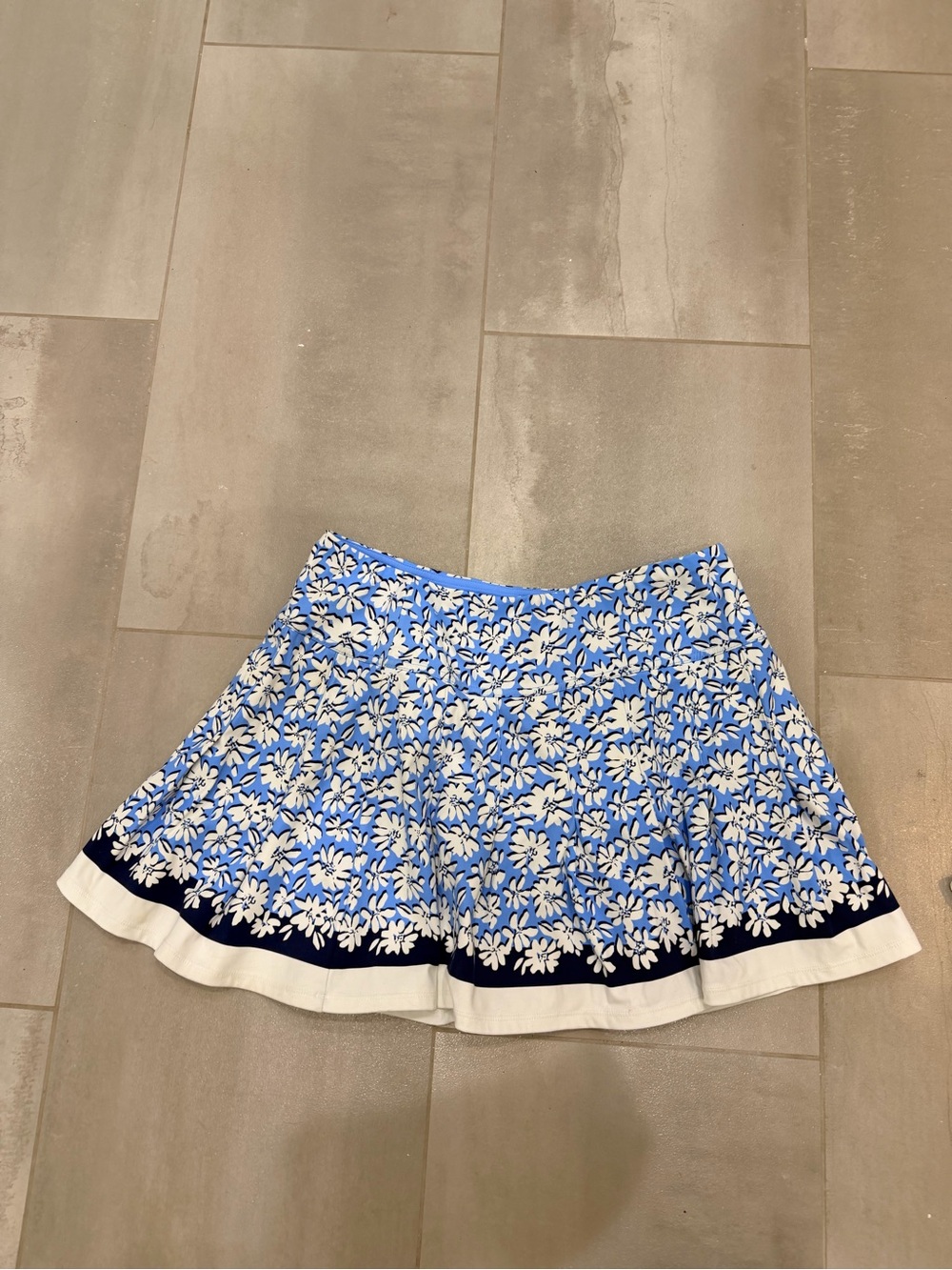 Lilly Pulitzer Blue & White Floral Skater Skirt